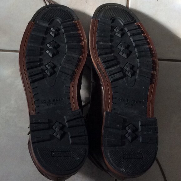 Men's Cole Haan Grand OS boots | lined | Size 10 W | lace up | Brown w/ burgandy - Picture 7 of 10